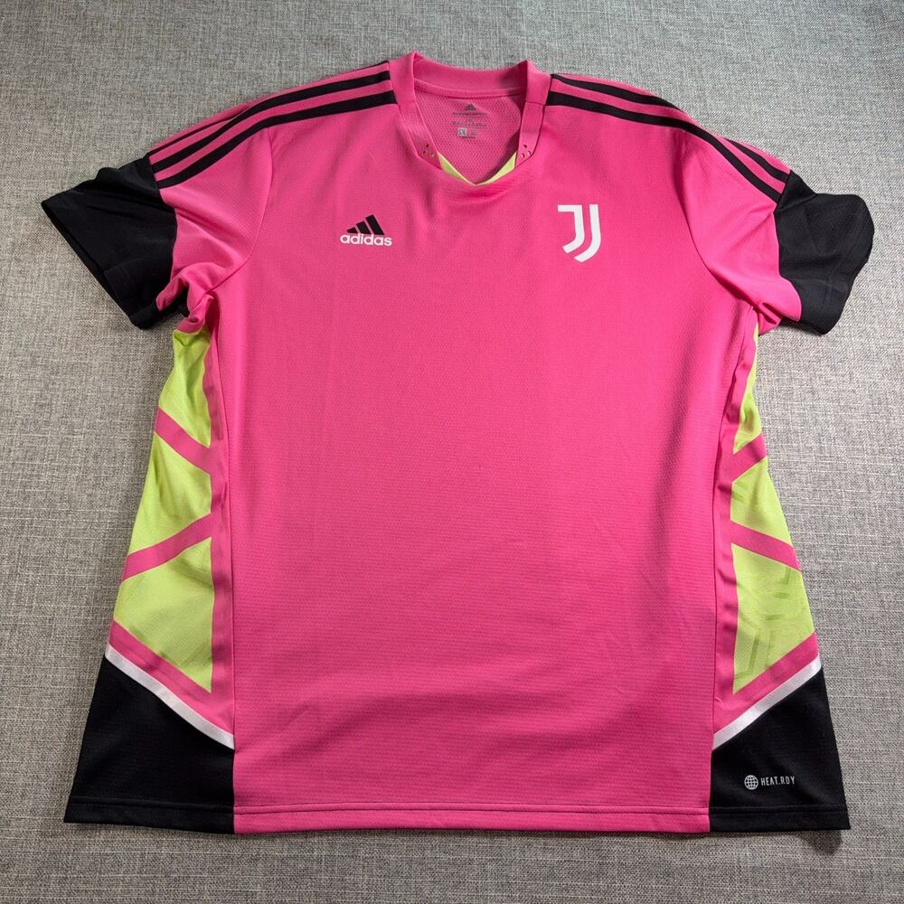 Adidas Juventus Training Jersey Mens 2XL Pink HEAT.RDY Soccer Footbal